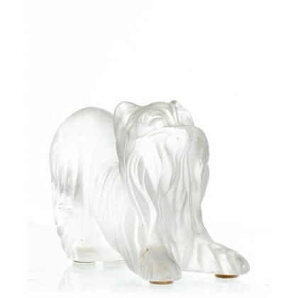 Sculpture en verre \"Chien\" Signé LALIQUE