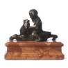 Bronze "Putto assis sur un lion"