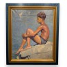 Tableau \"Jeune baigneur\" attribué à DAREL