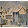 Tableau \"Village dans la neige\" signé M. DROZ