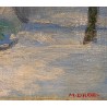 Tableau \"Village dans la neige\" signé M. DROZ