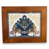 Découpage "Bouquet bleu" signé A. ROSAT