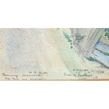 Paire d'aquarelles "Evolène" signé F. PORTIER