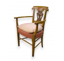 Fauteuil Directoire en merisier avec