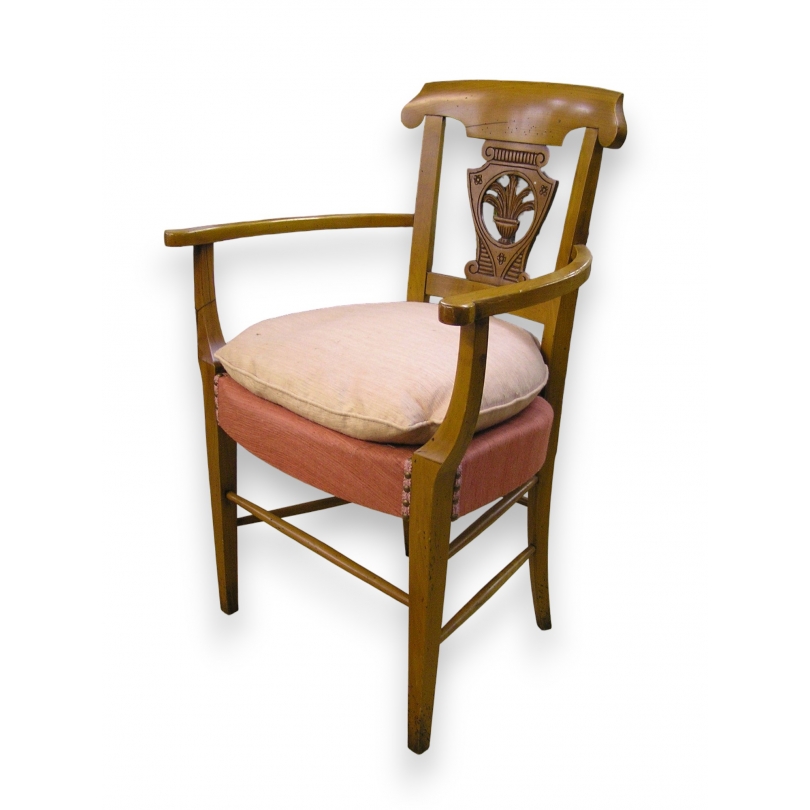 Fauteuil Directoire en merisier avec