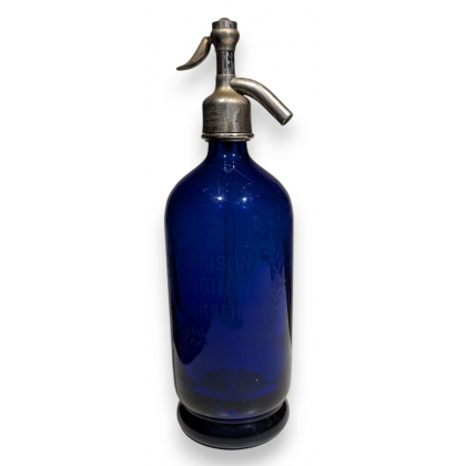 Siphon en verre bleu cobalt RIGOLET