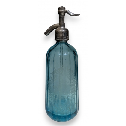 Siphon en verre bleu