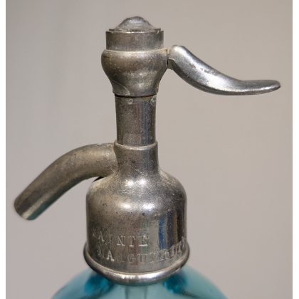 Siphon en verre bleu
