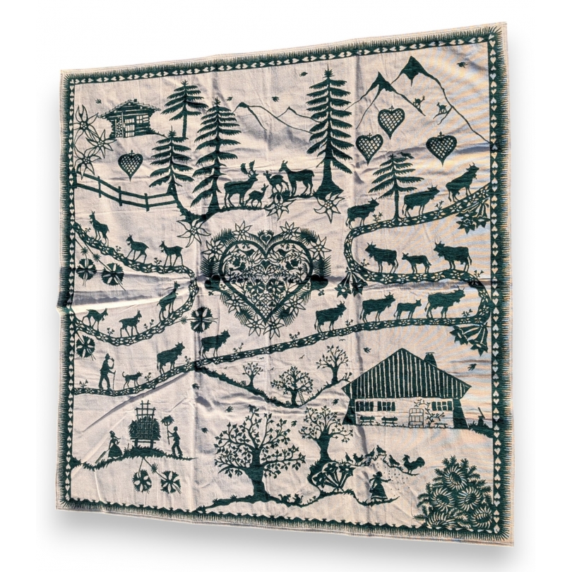"Pays d'en Haut" throw, green, from  Moinat SA  - Antiques and home décor