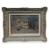 Tableau \"Chien en Algérie\" signé Eugène GIRARDET