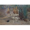 Tableau \"Chien en Algérie\" signé Eugène GIRARDET