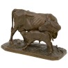 Bronze \"Vache et veau\" signé P.J. MÈNE