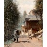 Tableau \"Sur le chemin de Salvan\" signé DELAPEINE