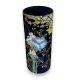 Vase tube bleu cobalt Coquelicots