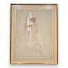 Pastel "Jeune femme à la fenêtre" signé SD