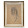 Pastel "Jeune femme" signé SD
