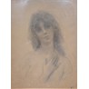 Pastel "Jeune femme" signé SD