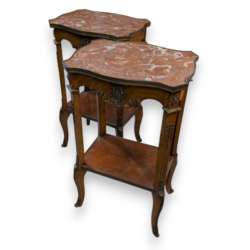 Paire de tables d'appoint Transition dessus marbre
