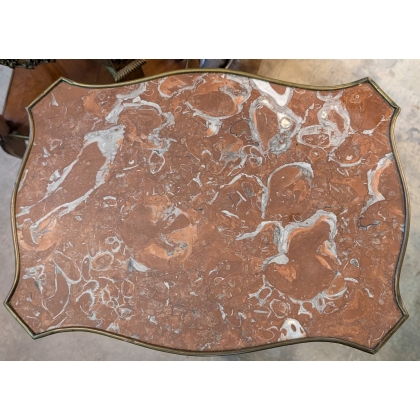 Pair of Transition side tables with marble tops