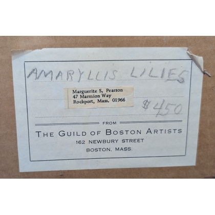 Tableau \"Amaryllis Lillies\" signé PEARSON