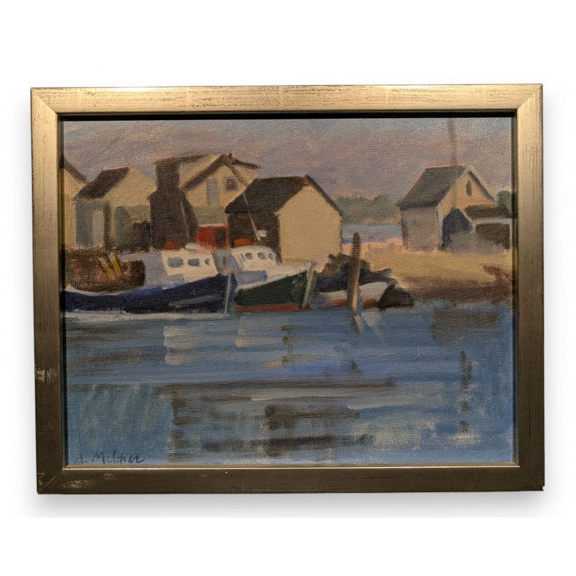 Tableau \"Harbour\" signé A. McGHEE
