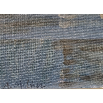 Tableau \"Harbour\" signé A. McGHEE