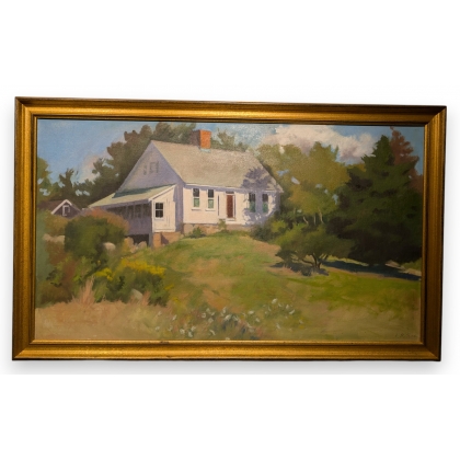 Tableau \"House on a hill\" signé A. McGHEE