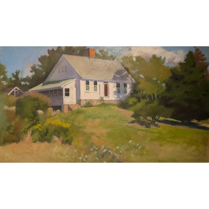 Tableau \"House on a hill\" signé A. McGHEE