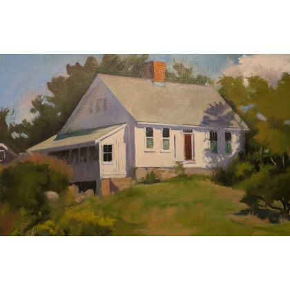 Tableau \"House on a hill\" signé A. McGHEE