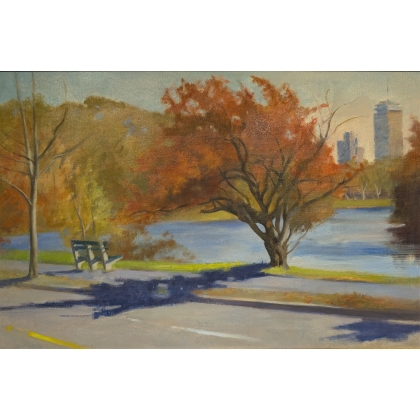 Tableau \"Tree in october\" signé A. McGHEE