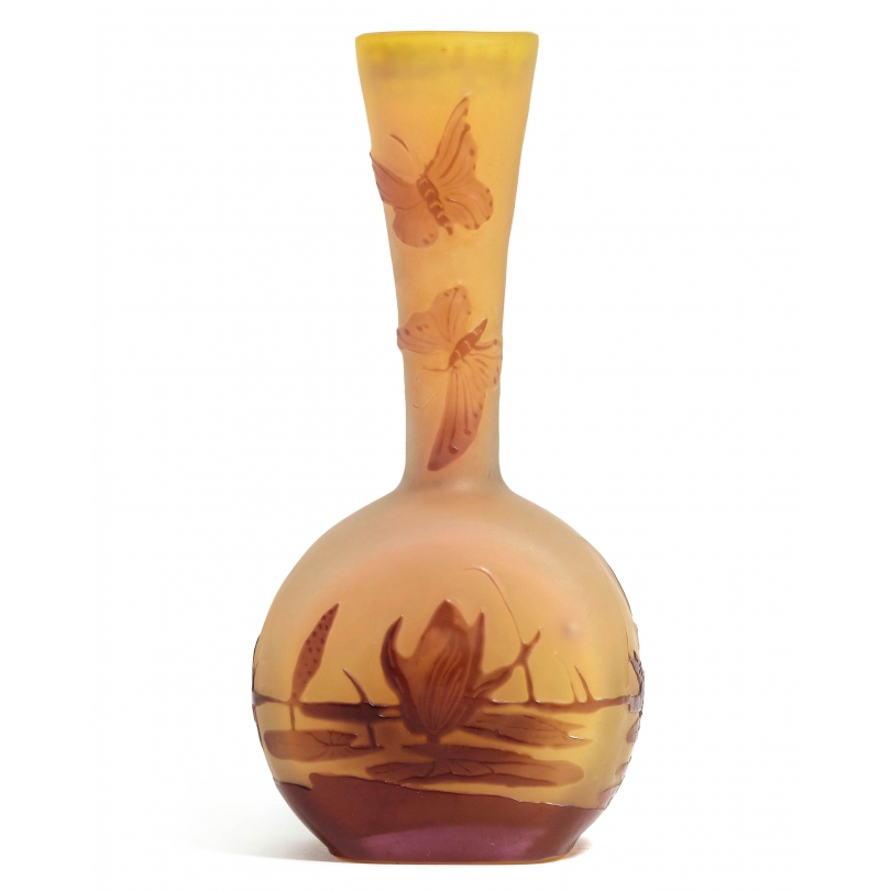 Vase soliflore Etang signé GALLÉ