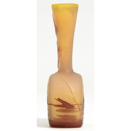 Vase soliflore Etang signé GALLÉ