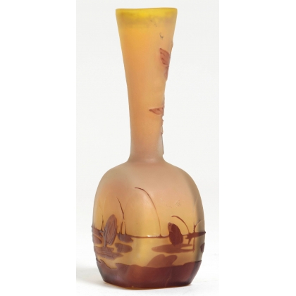 Vase soliflore Etang signé GALLÉ