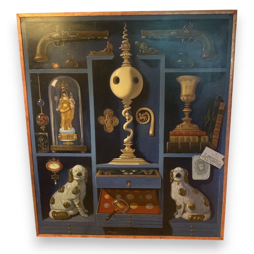Tableau \"Trompe l\'oeil\" signé R. CASSIN