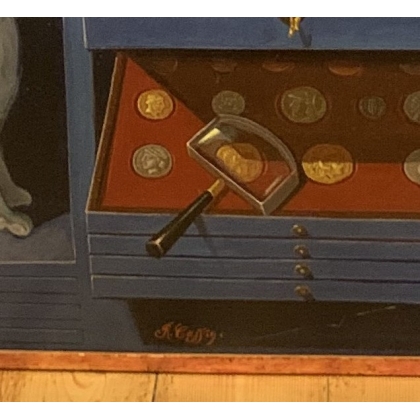 Tableau \"Trompe l\'oeil\" signé R. CASSIN