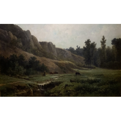 Tableau \"Paysage\" signé E. BEERNAERT