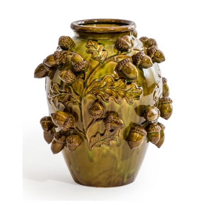 Vase \"Glands\" en céramique vert