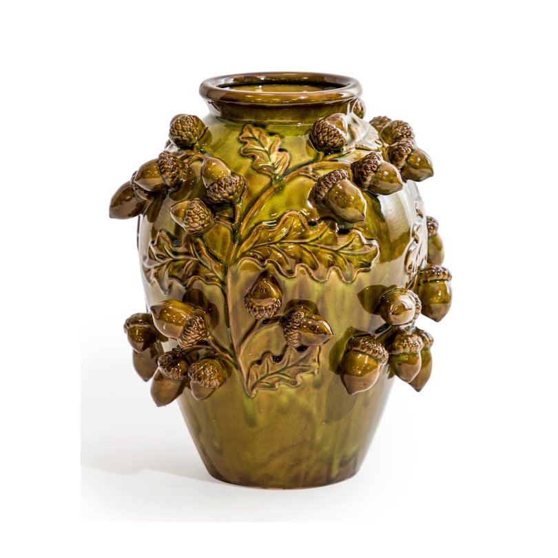 Vase \"Glands\" en céramique vert