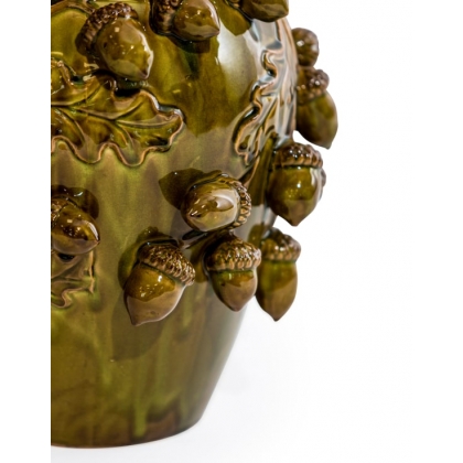 Vase \"Glands\" en céramique vert