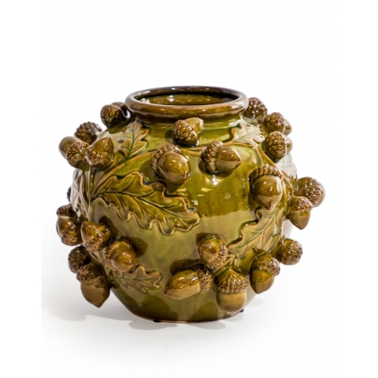Vase \"Glands\" en céramique vert