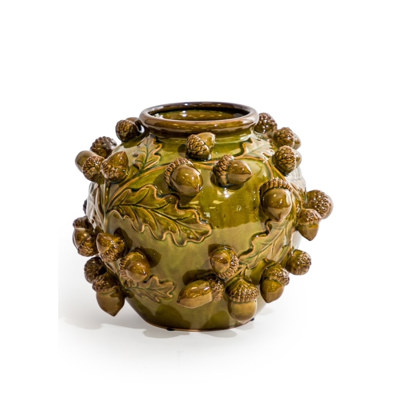 Vase \"Glands\" en céramique vert