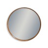 Grand miroir rond cadre en chêne