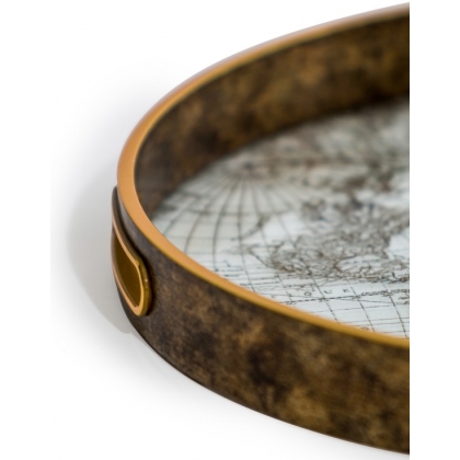 Gold-coloured ‘World Map’ serving tray