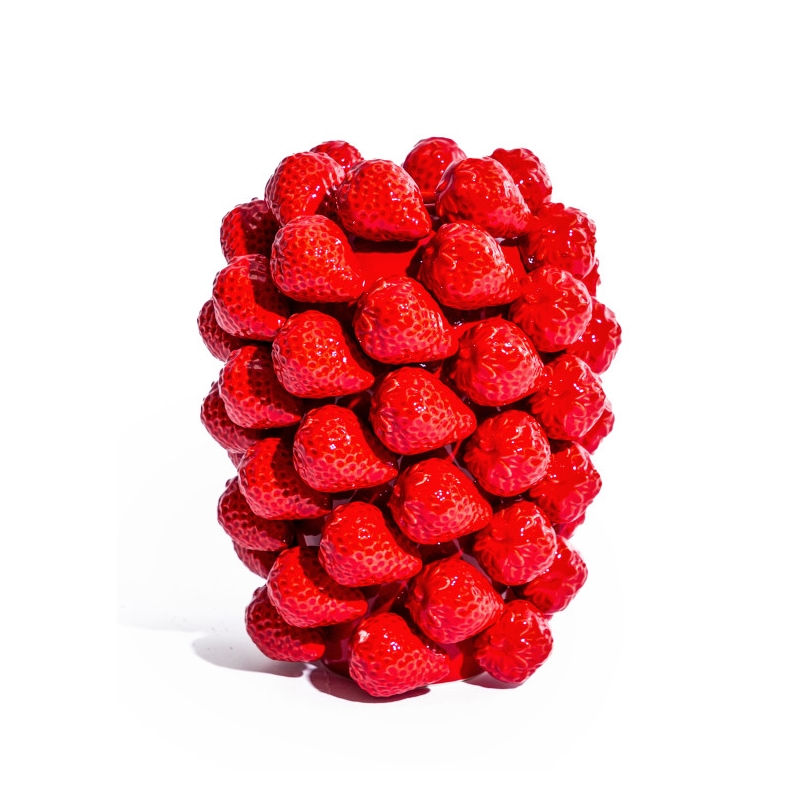 Vase \"Fraises\" en céramique
