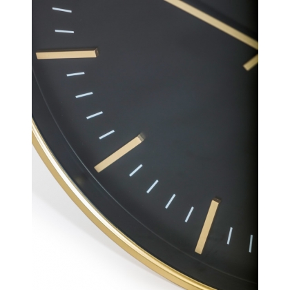 Pendule murale noire et or