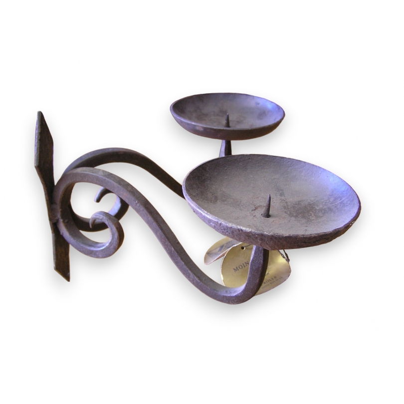 2-candle wrought-iron candlestick from Moinat SA – Antiques and home décor