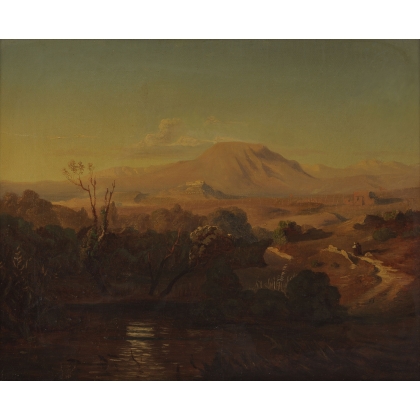 Tableau \"Paysage du sud\" signé E. DUVAL