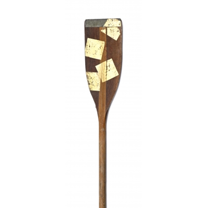 Pagaie en bois et feuille d'or
