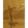 Panneau "Le château de Chillon" signé ROSEANAU