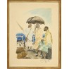 Aquarelle "Scène orientale" signée E.M. SANDOZ